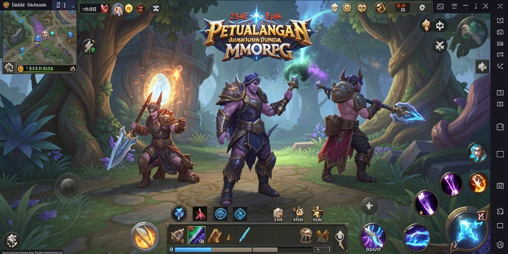 Screenshot menampilkan aksi pertempuran seru dalam game MMORPG 234E.