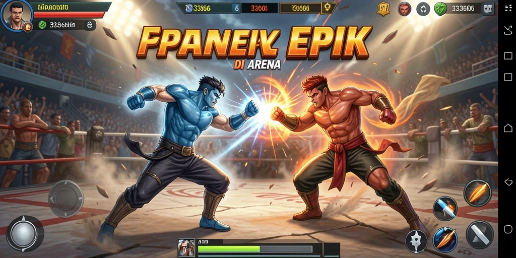 Tampilan pertarungan mendebarkan di game 333666.