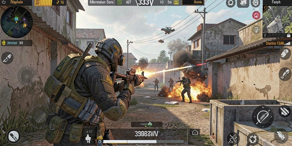 Tangkapan layar menampilkan aksi mendebarkan di dalam game FPS 333V.