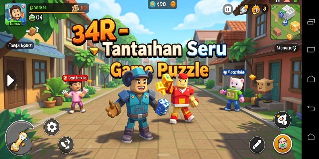 Screenshot utama 34R menampilkan gameplay seru Puzzle.