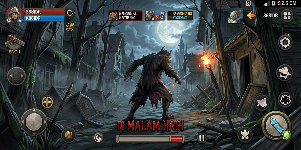 Tampilan gameplay menyeramkan dengan suasana mencekam di <strong>888IDR</strong>.