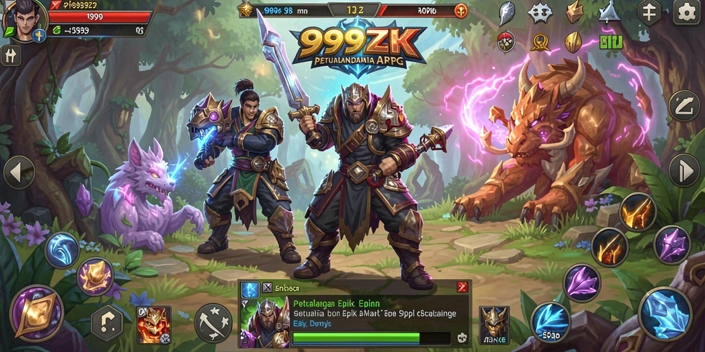 Tampilan screenshot 999ZK menunjukkan aksi pertarungan yang seru dan mendebarkan.