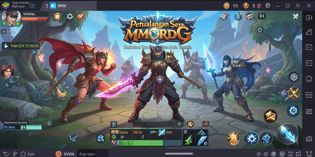 Tampilan action-packed dalam gameplay 9WIN MMORPG yang mengasyikkan.