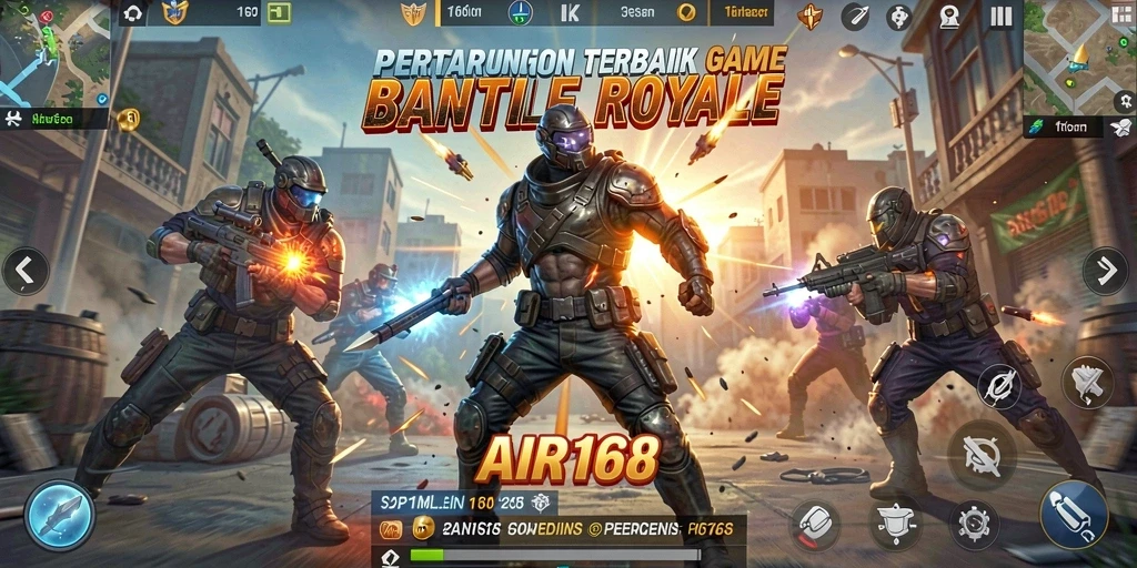 Gameplay mendebarkan di AIR168 dengan aksi Battle Royale yang intens.