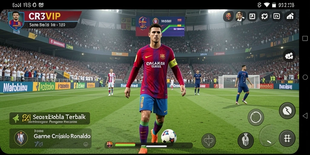 Tampilan screenshot dari gameplay sepak bola di CR7VIP.