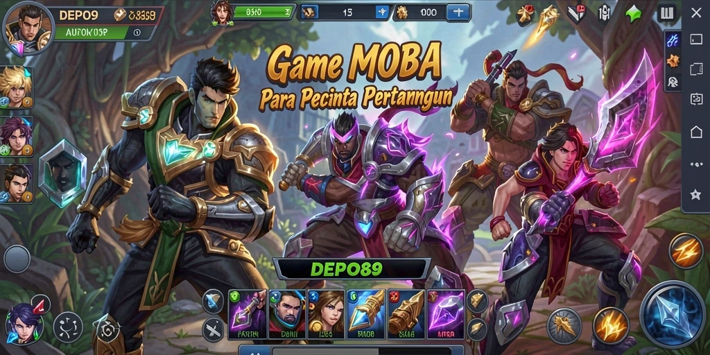Tangkapan layar utama DEPO89 dengan aksi seru gameplay MOBA.