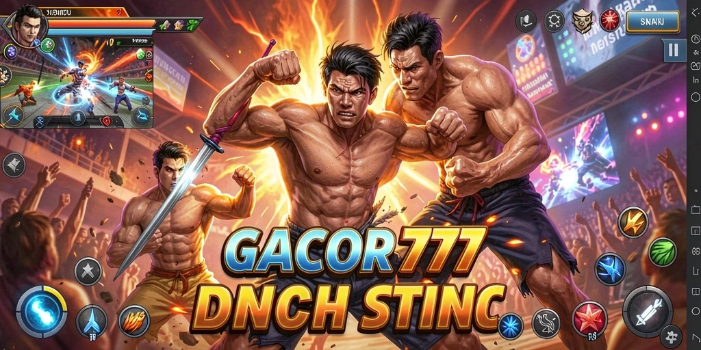 Tampilan gameplay <strong>GACOR777</strong> yang intens dan mendebarkan saat pertarungan.