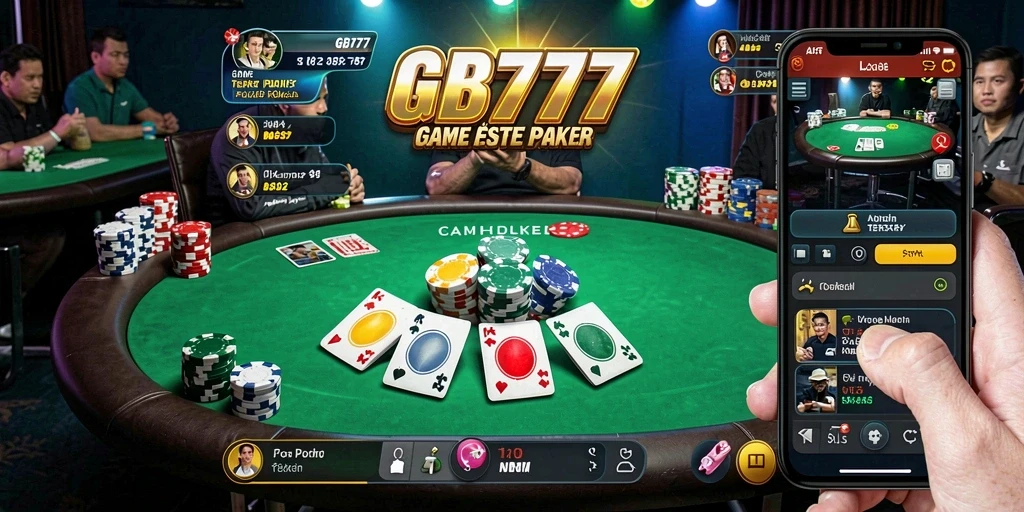 Tampilan gameplay seru di GB777 dengan suasana kompetitif Poker.