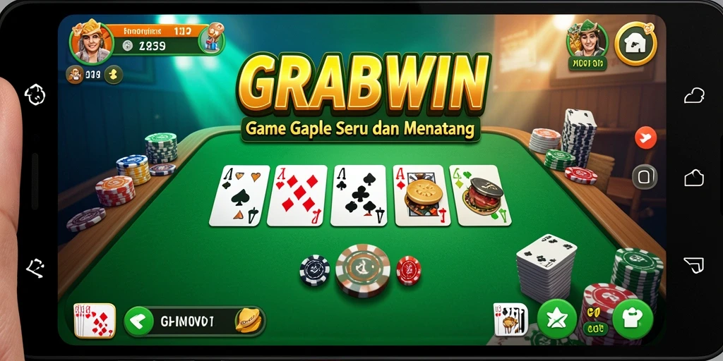 Screenshot gameplay GRABWIN yang menunjukkan serunya bermain Gaple.