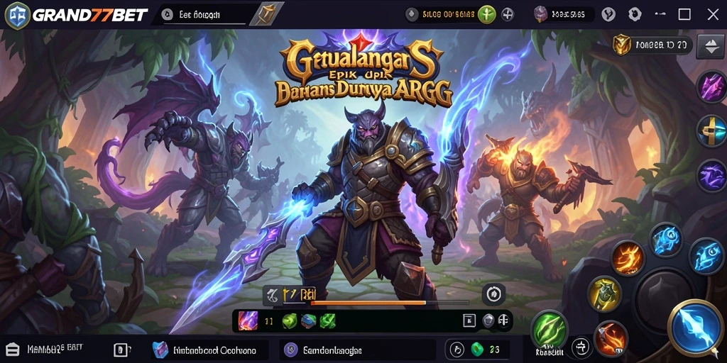Tampilan seru dari gameplay ARPG GRAND77BET yang mendebarkan.