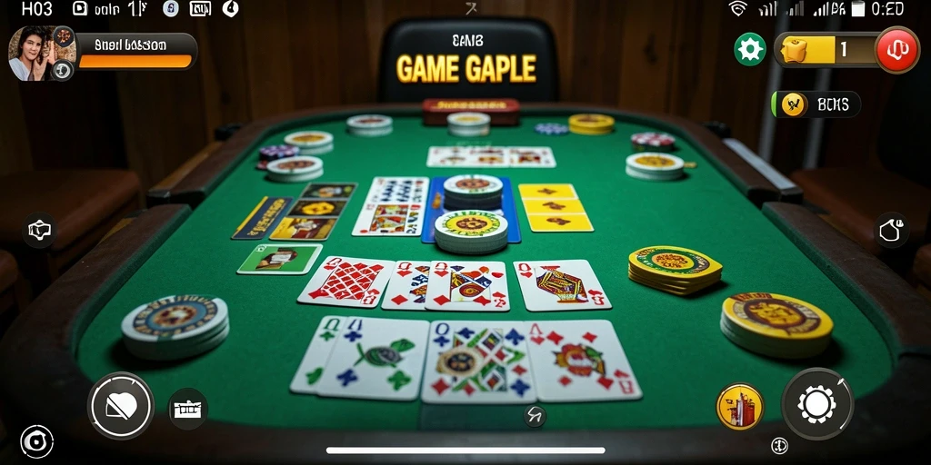 Tampilan utama H03 dengan gameplay Gaple yang menarik.