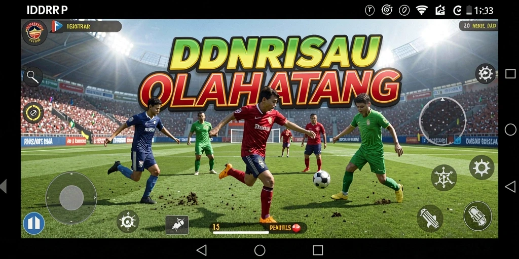 Tampilan dinamis gameplay <strong>IDRRP</strong> yang menggambarkan pertandingan olahraga.