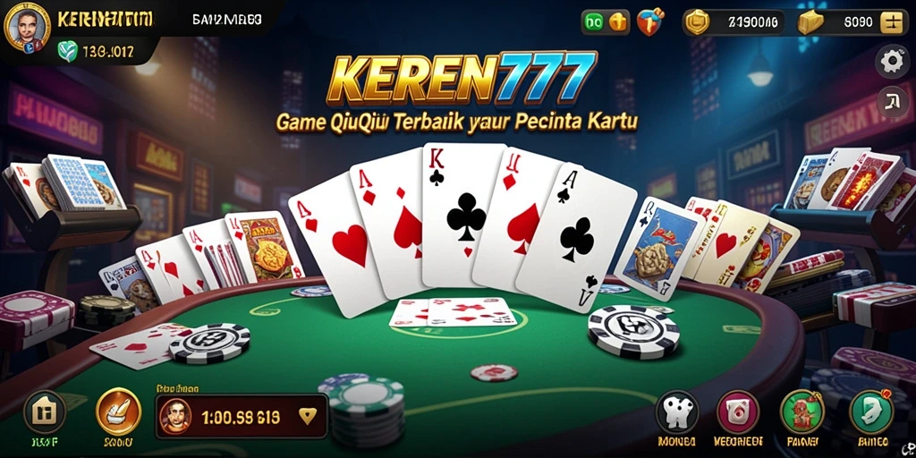 Tampilan gameplay seru KEREN777 dengan kartu QiuQiu.