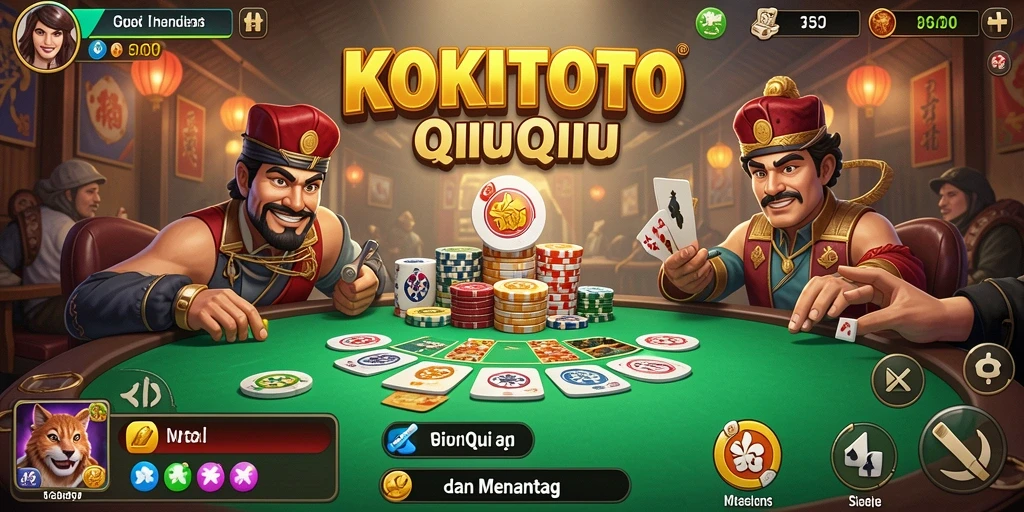 Screenshot KOKITOTO menampilkan gameplay seru dari permainan QiuQiu.