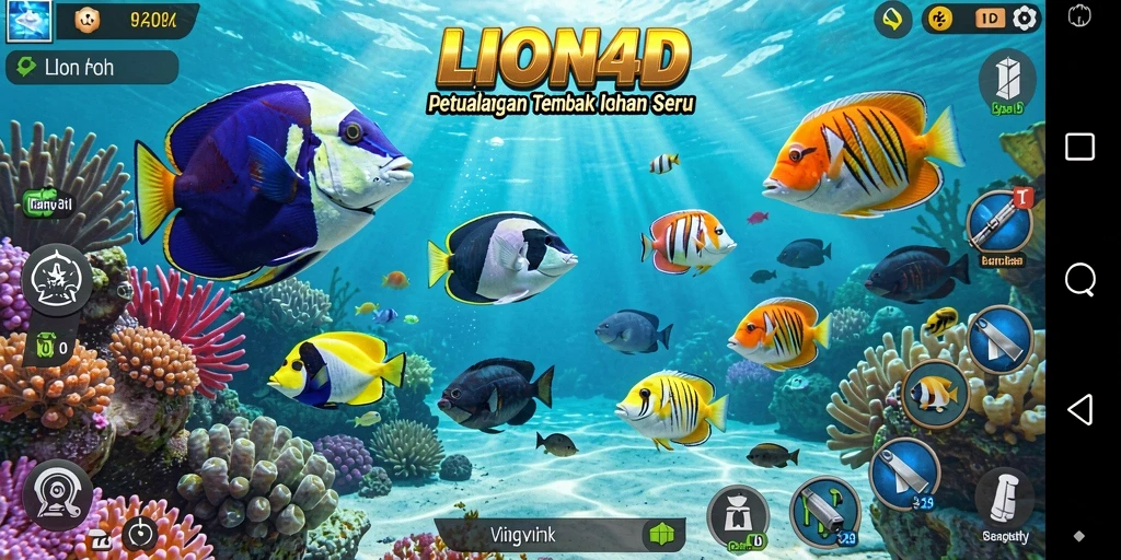 Screenshot gameplay LION4D menampilkan keseruan menembak ikan.