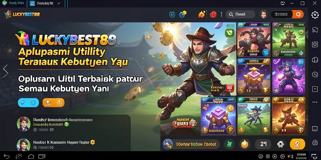 Tampilan antarmuka utama LUCKYBEST88 dengan berbagai fungsi Utility.