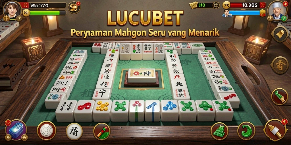 Tampilan gameplay seru LUCUBET dengan Mahjong yang menantang.