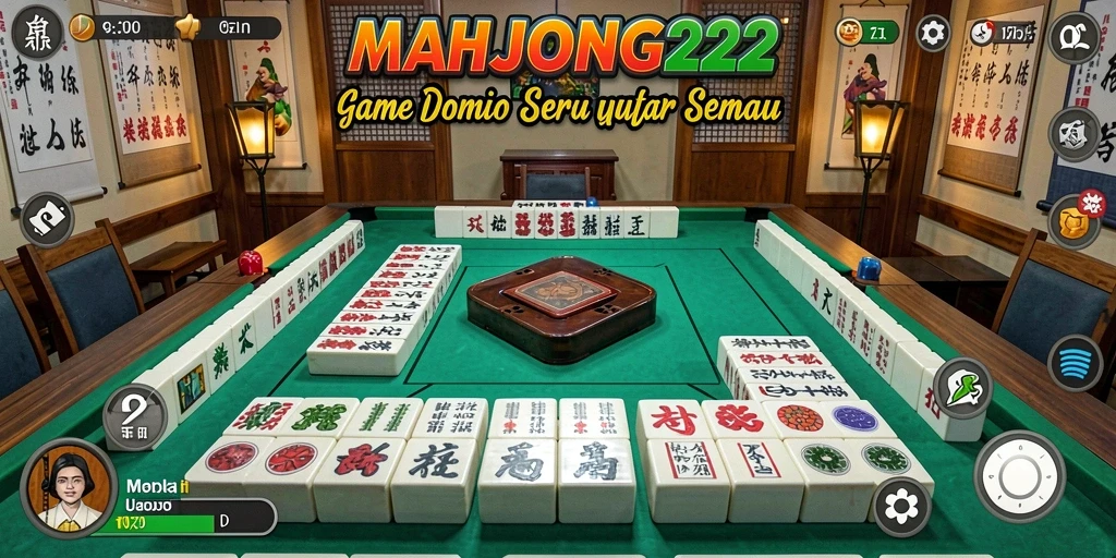 Tampilan gameplay seru dari permainan Domino MAHJONG222.