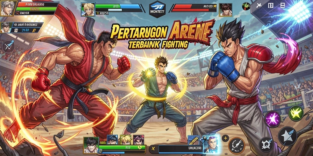 Tampilan aksi seru dalam gameplay MONTE77 yang mendebarkan.