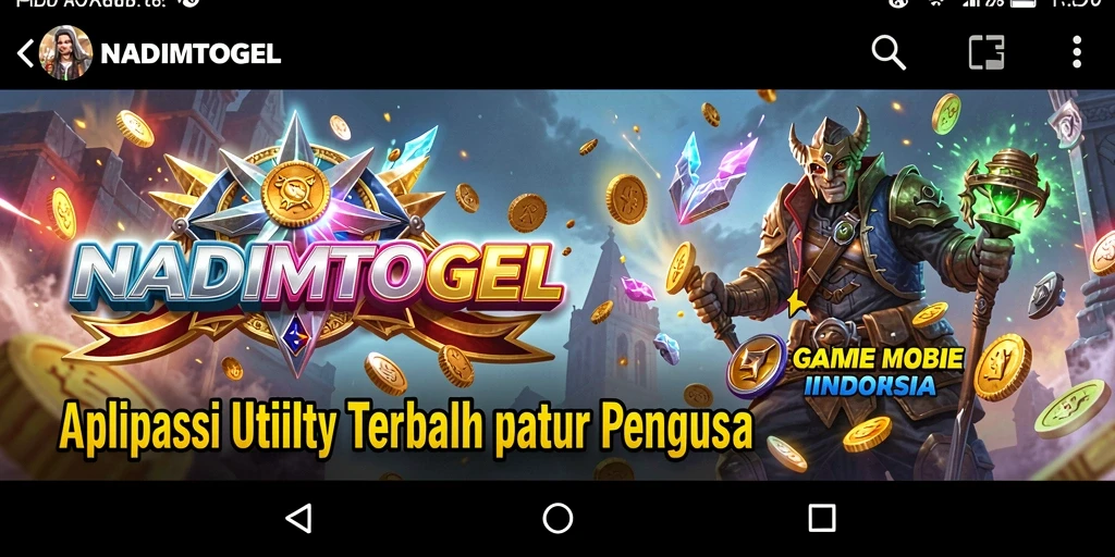 Tampilan utama aplikasi NADIMTOGEL yang menonjolkan fitur Utility.