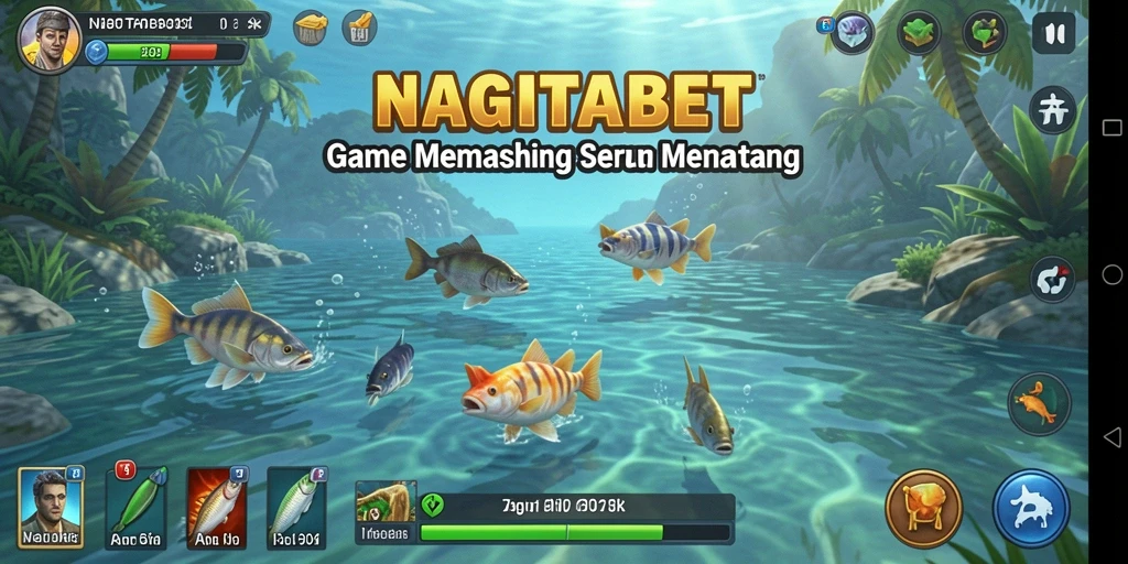 Screenshot gameplay NAGITABET menampilkan aksi memancing yang mendebarkan.