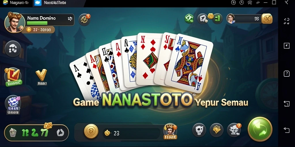 Screenshot NANASTOTO menampilkan pengalaman bermain Domino yang seru.