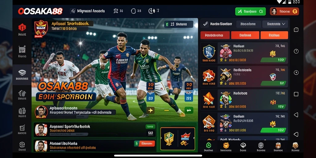 Screenshot utama OSAKA88 menampilkan gameplay menarik taruhan olahraga.