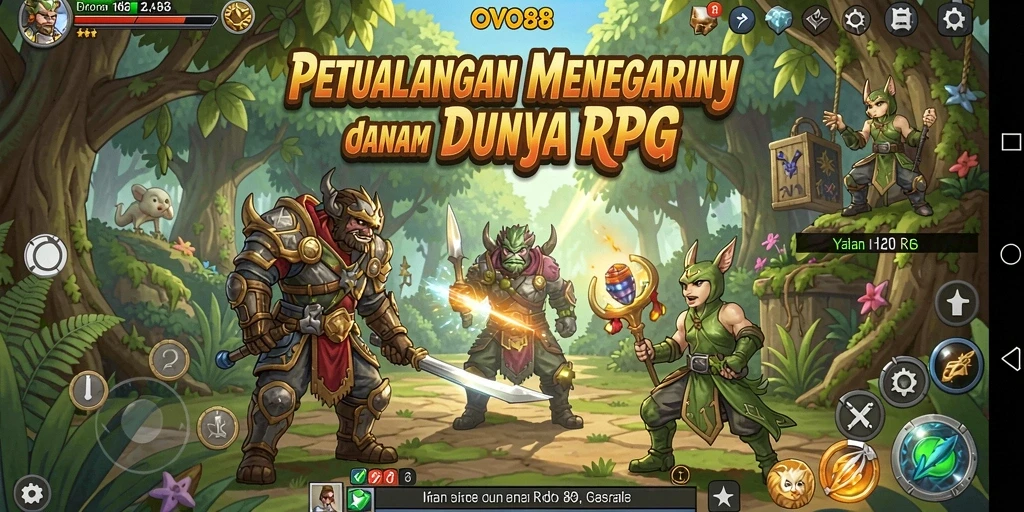 Tampilan gameplay RPG OVO88 yang menakjubkan dan mendebarkan.
