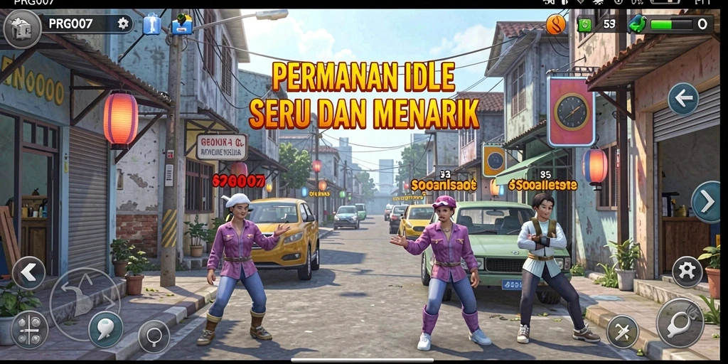 Tangkapan layar gameplay PRG007 yang penuh aksi Idle.
