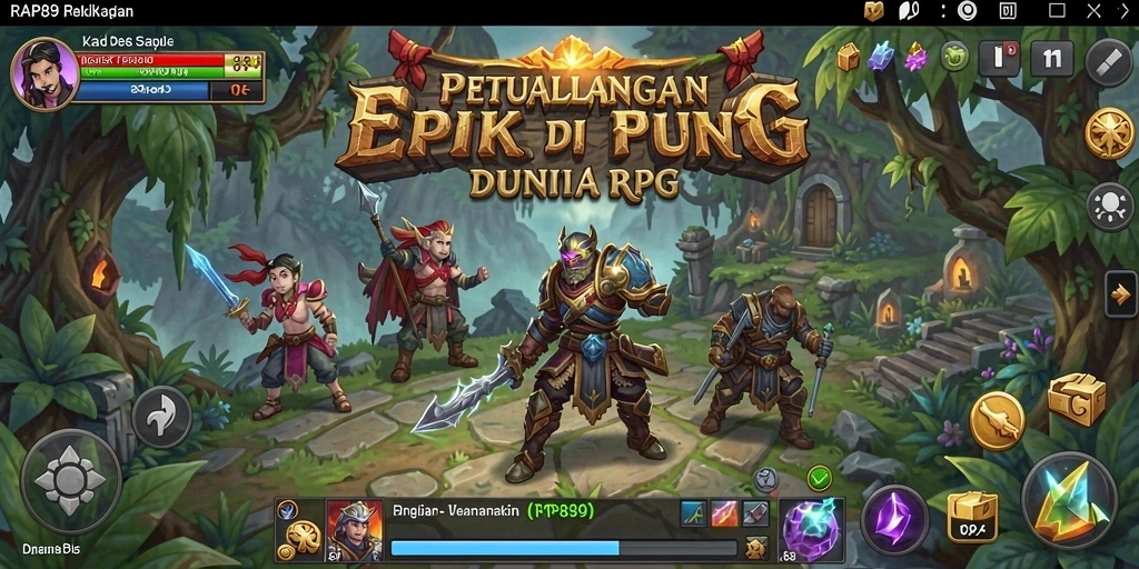 Tampilan gameplay <strong>RAP89</strong> yang menampilkan pertempuran seru dan petualangan di dunia RPG.