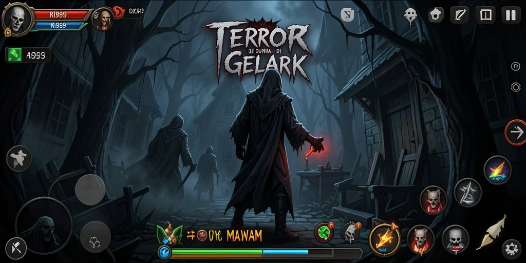 Screenshot gameplay RI889 menampilkan suasana horror yang mencekam.