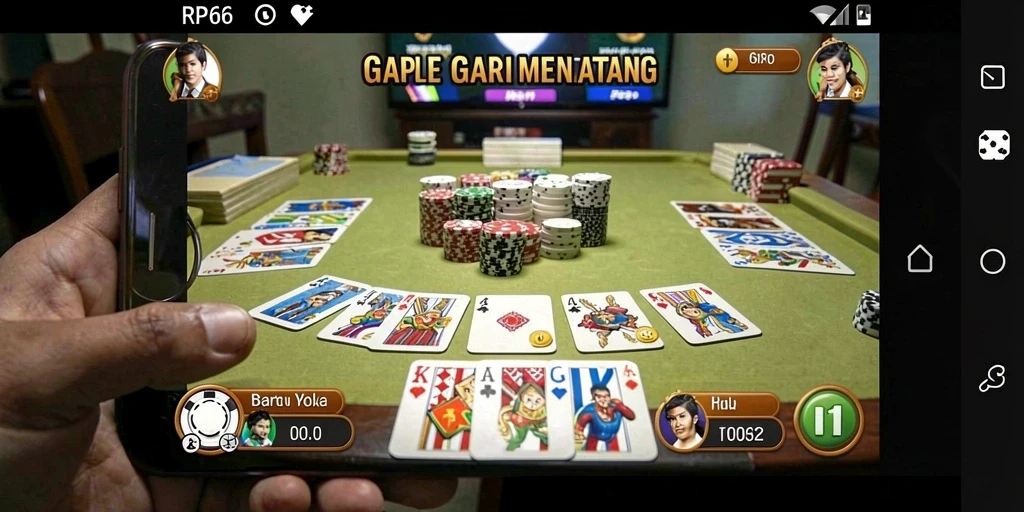Screenshot dari gameplay seru Gaple di RP66.