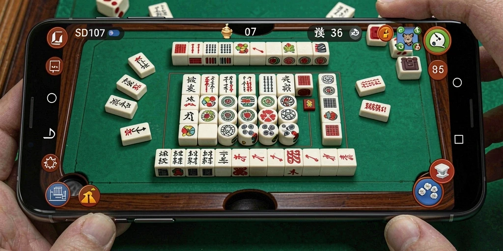 Tampilan gameplay SD107 yang menarik saat mencocokkan ubin Mahjong.