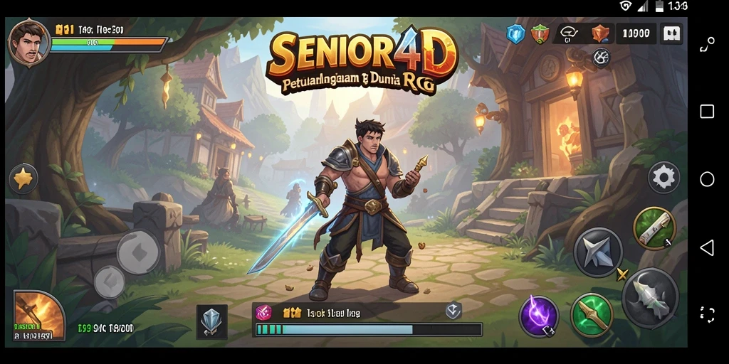 Screenshot gameplay SENIOR4D yang menampilkan aksi RPG yang mendebarkan.