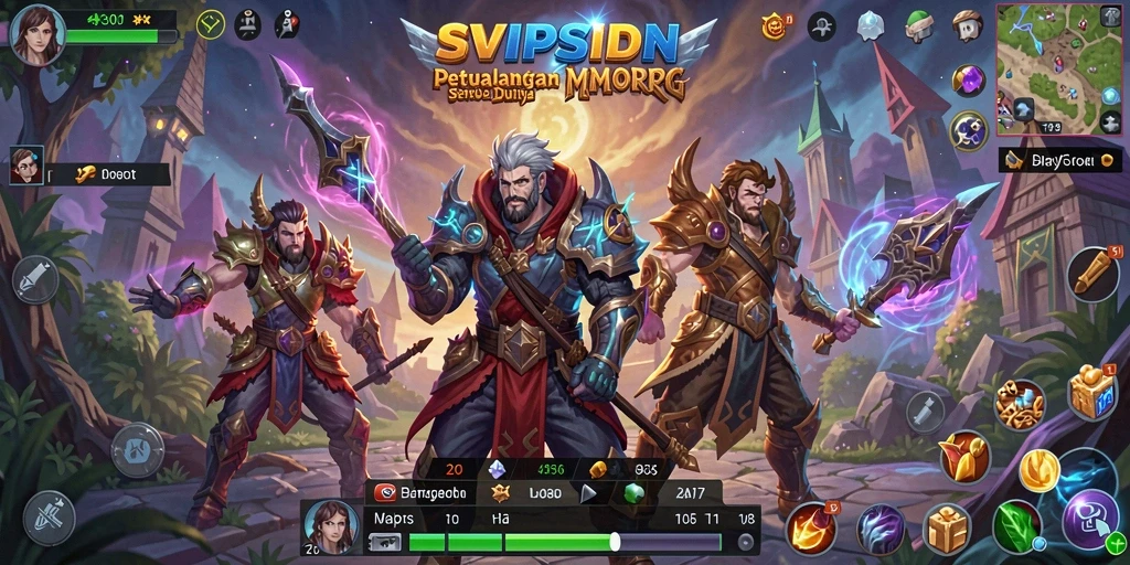 Tangkapan layar gameplay SVIPSIDN yang menunjukkan aksi seru dalam pertempuran MMORPG.