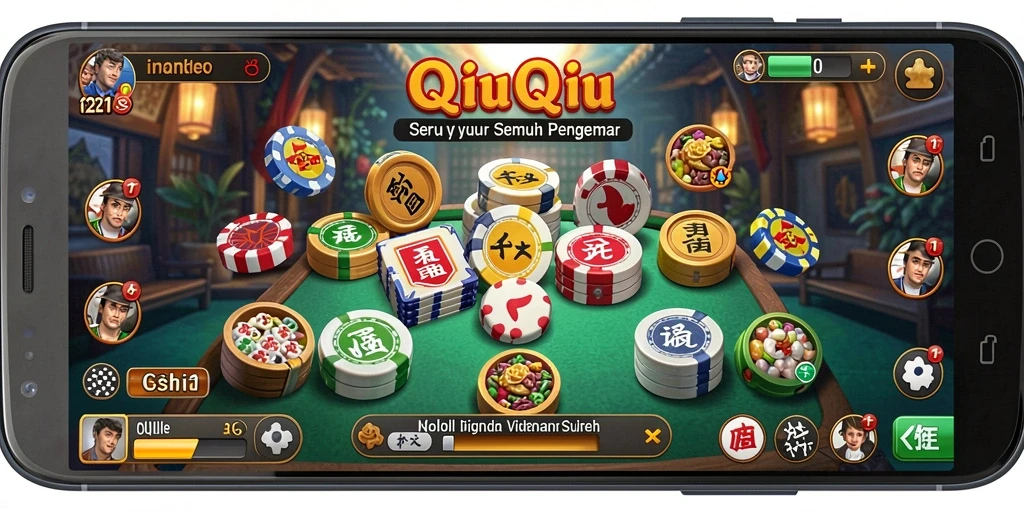 Screenshot utama V21 menampilkan gameplay seru QiuQiu.