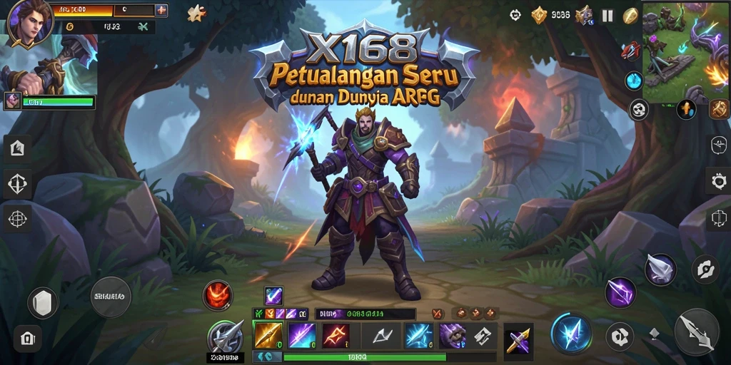 Tampilan menarik dari gameplay ARPG X168 saat bertarung melawan musuh.